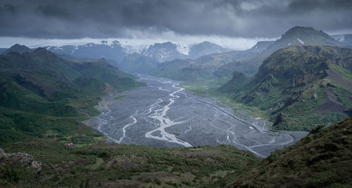 Scenic view of mountains against sky