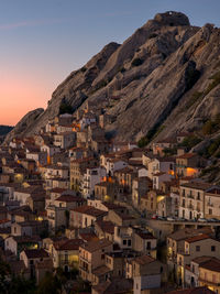 High angle view of townscape against sky