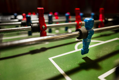 Close-up of soccer ball on table