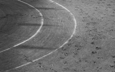 Close-up of basketball court