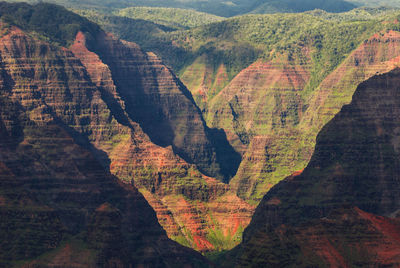 High angle view of rock formations