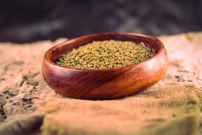 Close-up of food on table