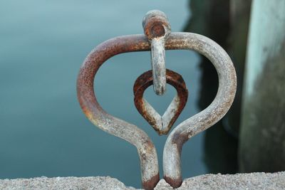 View of rusty metal hook