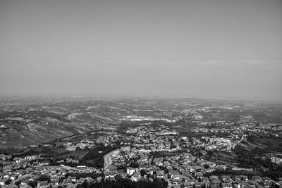 High angle view of townscape against sky