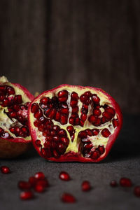 Close-up of pomegranate on table