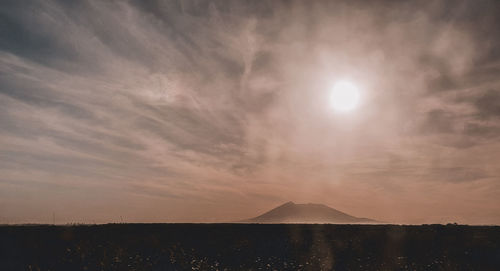 Scenic view of landscape against sky during sunset