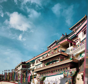 Low angle view of temple against sky