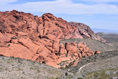 Scenic view of rock formation against sky