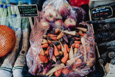 Close-up of food for sale at market stall