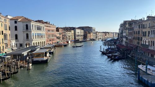 View of canal in city