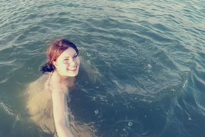 Portrait of woman in water