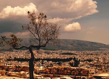 View of landscape against cloudy sky