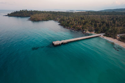 High angle view of bridge over river