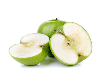 Close-up of apple against white background