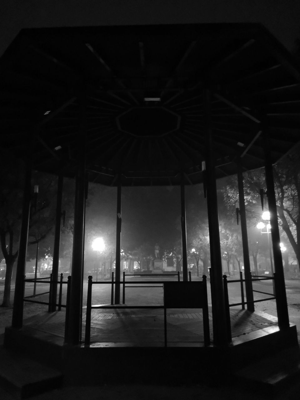 LOW ANGLE VIEW OF EMPTY ILLUMINATED BUILDING