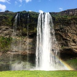 Scenic view of waterfall