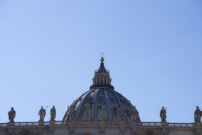 Low angle view of building against blue sky