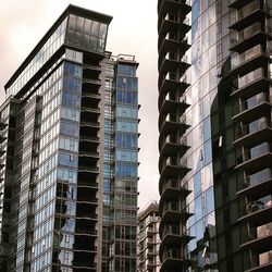 Low angle view of modern building against sky