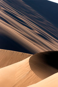 High angle view of sand dunes in desert