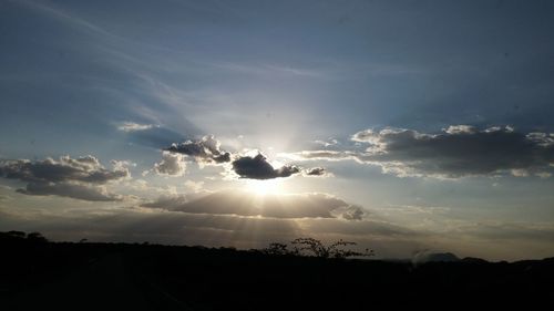 Scenic view of landscape against sky at sunset