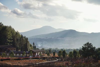 Villager under the volcano