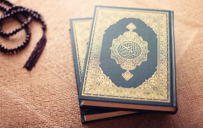 Close-up high angle view of paper