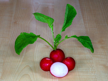 Close-up of strawberries on table