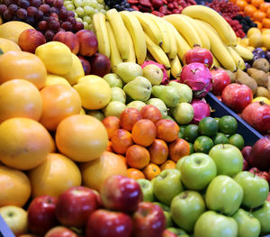 Full frame shot of fruits for sale in market