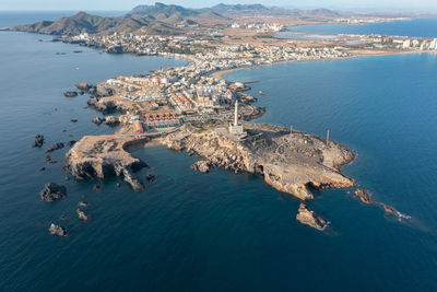 High angle view of sea