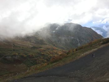 Scenic view of mountains against sky