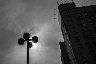 Low angle view of street light against sky