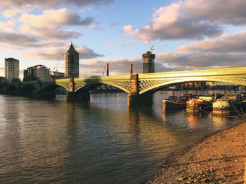 Bridge over river in city