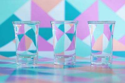 Close-up of beer glass on table