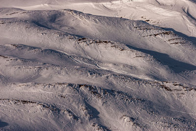 Full frame shot of snow covered mountain
