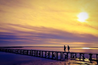 Scenic view of sunset over sea