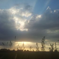 Scenic view of landscape against cloudy sky
