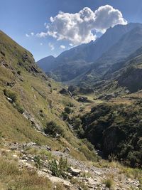 Scenic view of mountains against sky