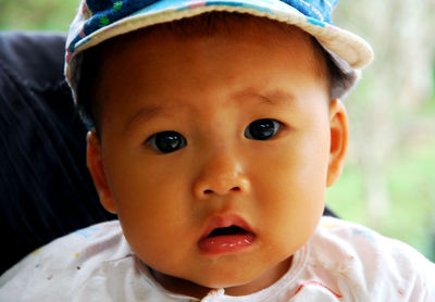 Close-up portrait of cute baby