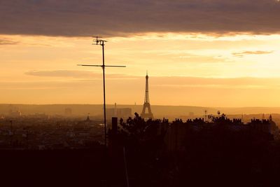 View of cityscape at sunset