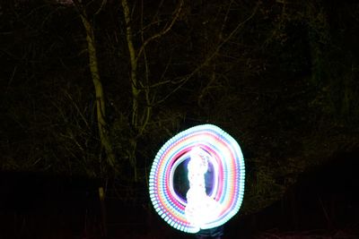 Low angle view of illuminated lantern