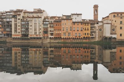 Reflection of buildings in city