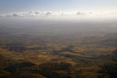 Aerial view of landscape against sky