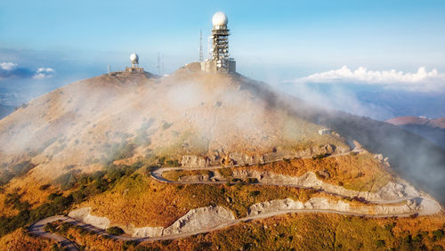 Panoramic view of golden gate against sky