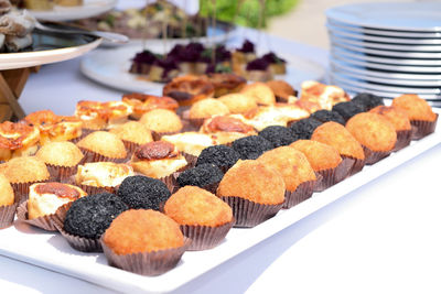 Close-up of dessert in plate on table