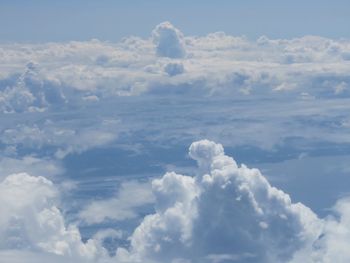 Cloudy sky above clouds