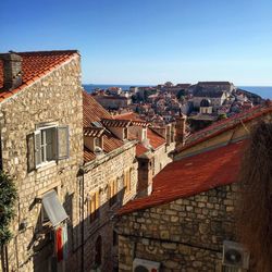 Houses against clear sky