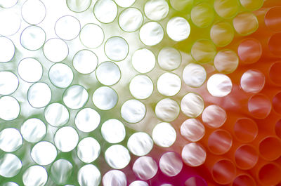 Full frame shot of colorful drinking straws