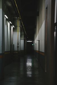 Long empty narrow corridor