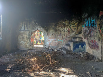 Graffiti on old building wall