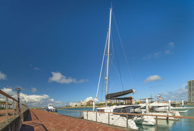 Hamakawa fishing port and fisherina district in the vicinity of the american village in chatan city.